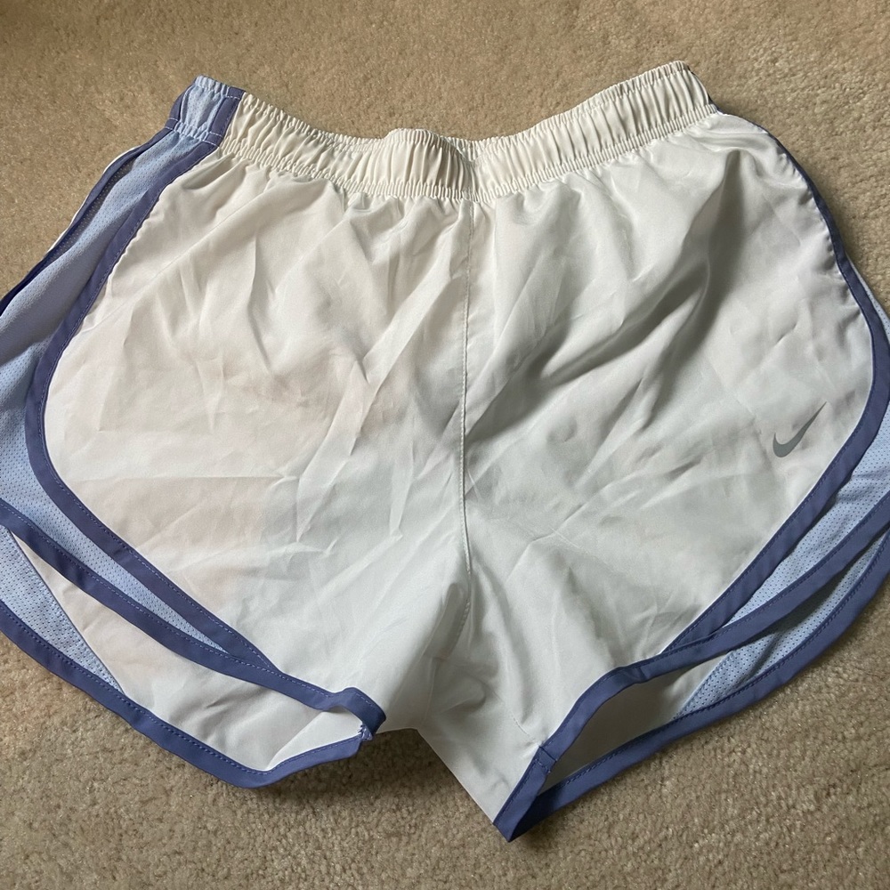 White nike shorts with blue